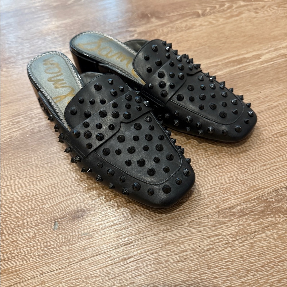Black Studded Loafers